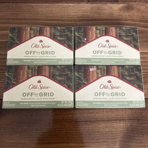 (4) Old Spice Bar Soaps Off The Grid Sandalwood & Aloe Vera Scent 5oz Each